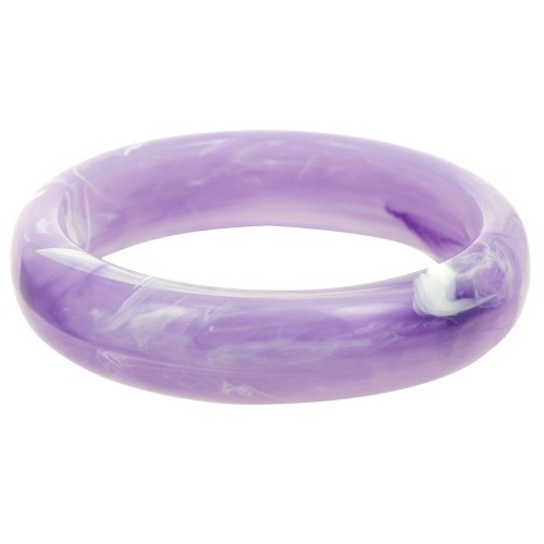 Bracelet jonc épais en résine opaque 67 mm - Violet marbré x1