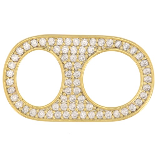 Intercalaire languette de capsule 20x12 mm avec oxydes de Zirconium  - Crystal - Doré x1