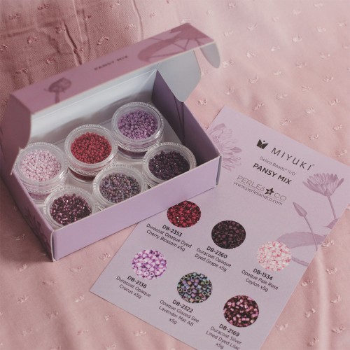 Kit perles Miyuki By Perles & Co - Assortiment Miyuki Delica 11/0 Pansy Mix