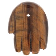 Pendentif main 20.5x15 mm en pierre gemme - Oeil de tigre x1