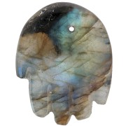 Pendentif main 20.5x15 mm en pierre gemme - Labradorite x1|raw }}