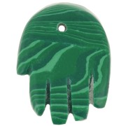 Pendentif main 20.5x15 mm en imitation pierre gemme - Malachite x1