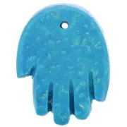 Pendentif main 20.5x15 mm en imitation pierre gemme - Turquoise x1