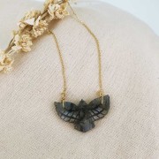 Intercalaire aigle 42x24 mm en imitation pierre gemme - Malachite x1