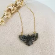 Intercalaire aigle 42x24 mm en pierre gemme - Amazonite x1