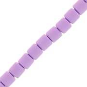 Perles tubes style Heishi en pâte polymère 6x6.2 mm - Lilas x39cm