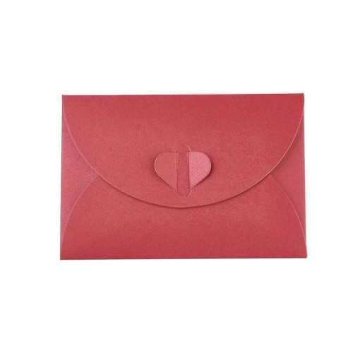 Enveloppe fermeture coeur en papier 10.5x7 cm - Rouge x1