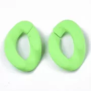 Maillon ovale torsadé en acrylique 30x21 mm - Opaque Vert fluo Mat x1