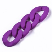 Maillon ovale torsadé en acrylique 30x21 mm - Opaque Violet fluo Mat x1|raw }}