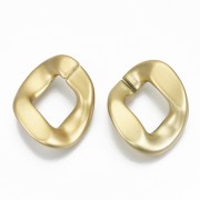 Maillon ovale torsadé en acrylique 39.5x32 mm - Doré Mat x1