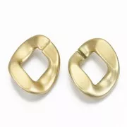 Maillon ovale torsadé en acrylique 39.5x32 mm - Doré Mat x1