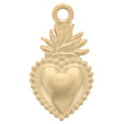 Pendentif coeur Ex-Voto 18.5x10 mm - Acier inoxydable 316L Doré x1|raw }}