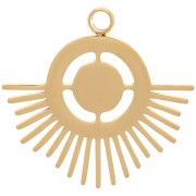 Pendentif ethnique 16x17 mm pour cabochon 4 mm - Acier inoxydable 316L Doré x1