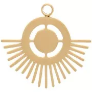 Pendentif ethnique 16x17 mm pour cabochon 4 mm - Acier inoxydable 316L Doré x1