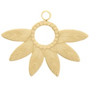 Pendentif ethnique feuille - 15x20 mm - Acier inoxydable 316L Doré x1|raw }}