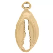 Breloque coquillage cauri 17x8 mm - Acier inoxydable 316L Doré x1