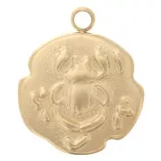 Breloque irrégulière 14.5x12 mm - motif scarabée - Acier inoxydable 316L Doré x1