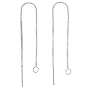 Chaines d'oreilles maille Vénitienne traversantes 38 + 43 mm - Acier inox 304 x2|raw }}