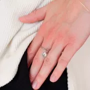 Bague fine réglable avec petites boules - Taille 58 à 62 - Acier inoxydable 304 x1