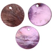 Sequins ronds 20 mm en nacre teintée - Lilas x20