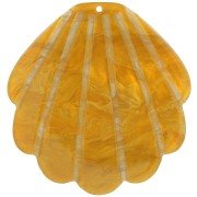 Pendentif coquillage en acétate 45x43 mm - Ocre nacré x1|raw }}