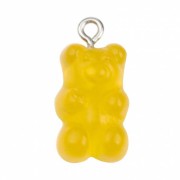 Pendentif ourson 21x11 mm en acrylique - Jaune foncé transparent x1|raw }}