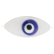 Perle oeil en nacre 17x8 mm - Naturel - Bleu foncé x1|raw }}
