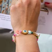 Demi coquillages Cauri 18 à 20 mm - motif oeil - Naturel - Multicolore x6