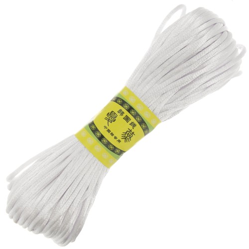 Cordon queue de rat polyester 2 mm - Blanc x20m