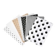 Assortiment de papiers de soie - Pois et Rayures - Noir - Blanc - Marron x80|raw }}
