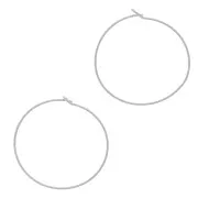 Créoles fil diamanté à décorer 30 mm - Argent 925 x2