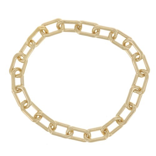 Bague fine chaîne maille Rectangle 2.4 mm - Taille 51 - Gold filled (or laminé)   x1