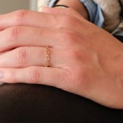 Bague fine chaîne maille Rectangle 2.4 mm - Taille 51 - Gold filled (or laminé)   x1