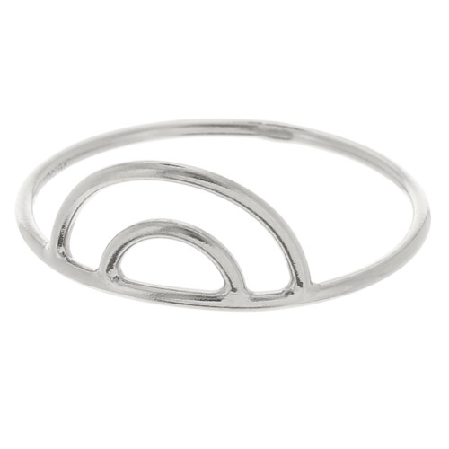 Bague fine double arche - Taille 57 - Argent 925 x1