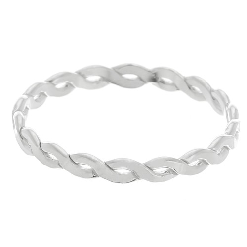 Bague fine torsadée - tresse - Taille 49 - Argent 925 x1