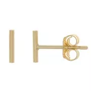 Clous d'oreilles barre forme T 6 mm - Gold filled (or laminé)  x2
