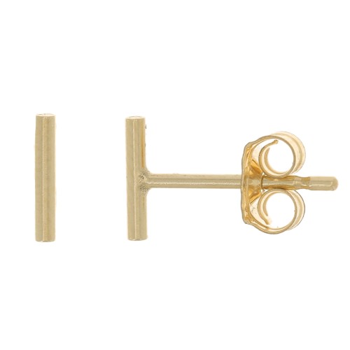 Clous d'oreilles barre forme T 6 mm - Gold filled (or laminé)  x2