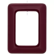 Pendentif rectangle évidé en résine opaque 45x35 mm - Grenat x1