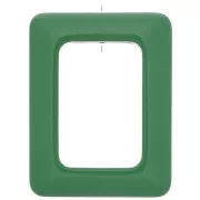 Pendentif rectangle évidé en résine opaque 45x35 mm - Vert x1