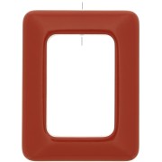 Pendentif rectangle évidé en résine opaque 45x35 mm - Terracotta x1|raw }}