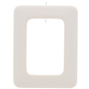 Pendentif rectangle évidé en résine opaque 45x35 mm - Ivoire x1