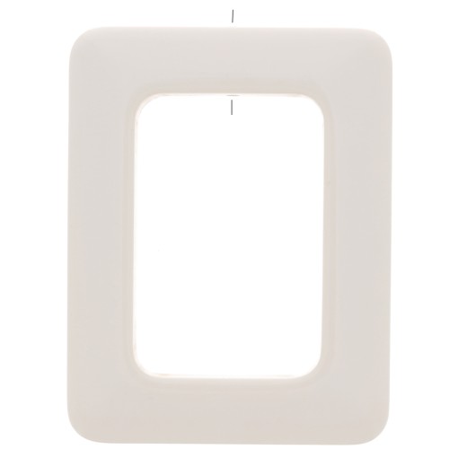 Pendentif rectangle évidé en résine opaque 45x35 mm - Ivoire x1