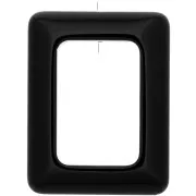 Pendentif rectangle évidé en résine opaque 45x35 mm - Noir x1
