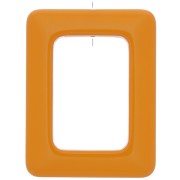 Pendentif rectangle évidé en résine opaque 45x35 mm - Moutarde x1