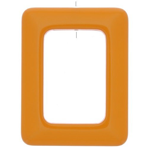 Pendentif rectangle évidé en résine opaque 45x35 mm - Moutarde x1
