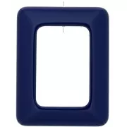 Pendentif rectangle évidé en résine opaque 45x35 mm - Bleu marine x1