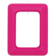 Pendentif rectangle évidé en résine opaque 45x35 mm - Fuchsia x1|raw }}