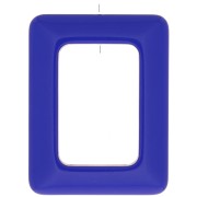 Pendentif rectangle évidé en résine opaque 45x35 mm - Bleu royal x1
