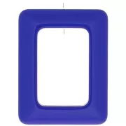 Pendentif rectangle évidé en résine opaque 45x35 mm - Bleu royal x1