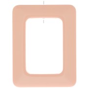 Pendentif rectangle évidé en résine opaque 45x35 mm - Abricot x1|raw }}